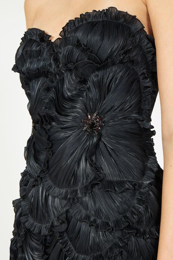 Costarellos Marica Lurex Georgette Mini Dress