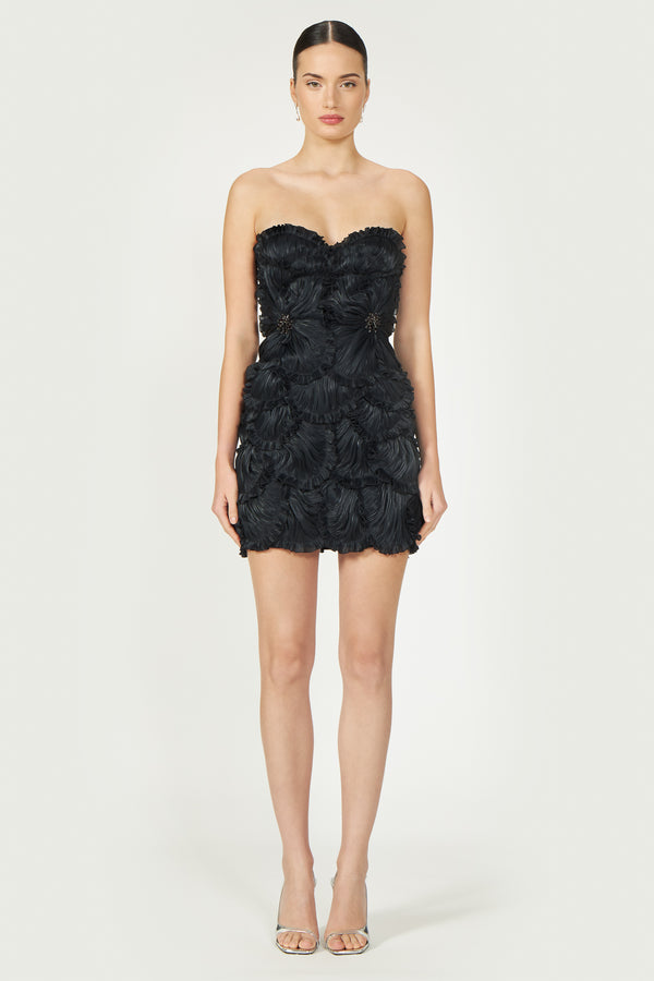 costarellos Marica Lurex Georgette Mini Dress