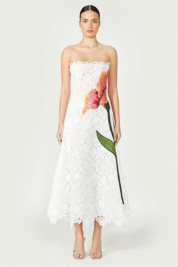 costarellos Mariela Corded Lace Gown