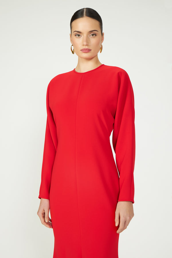 Costarellos Marlette High-Low Crepe Gown