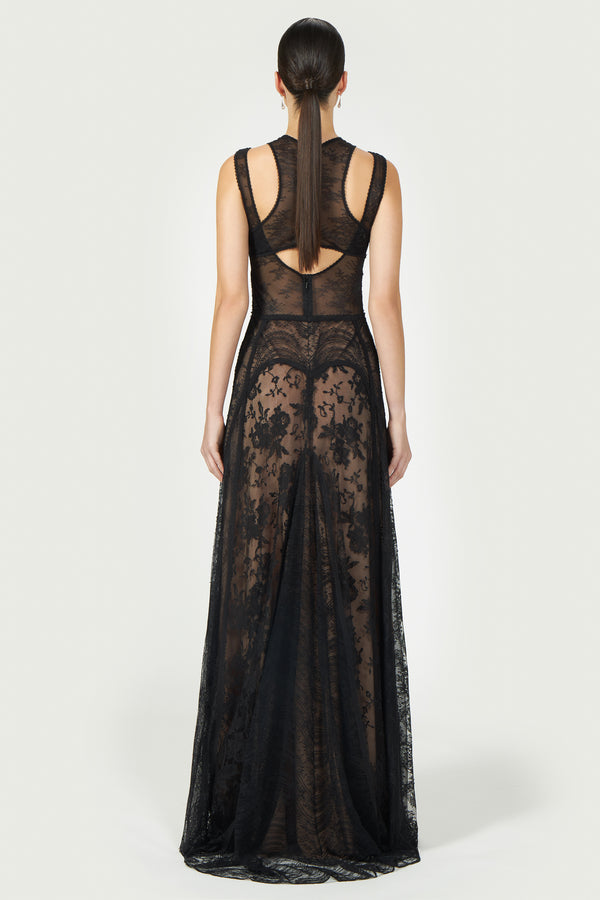Costarellos Massima Patchwork Lace Gown