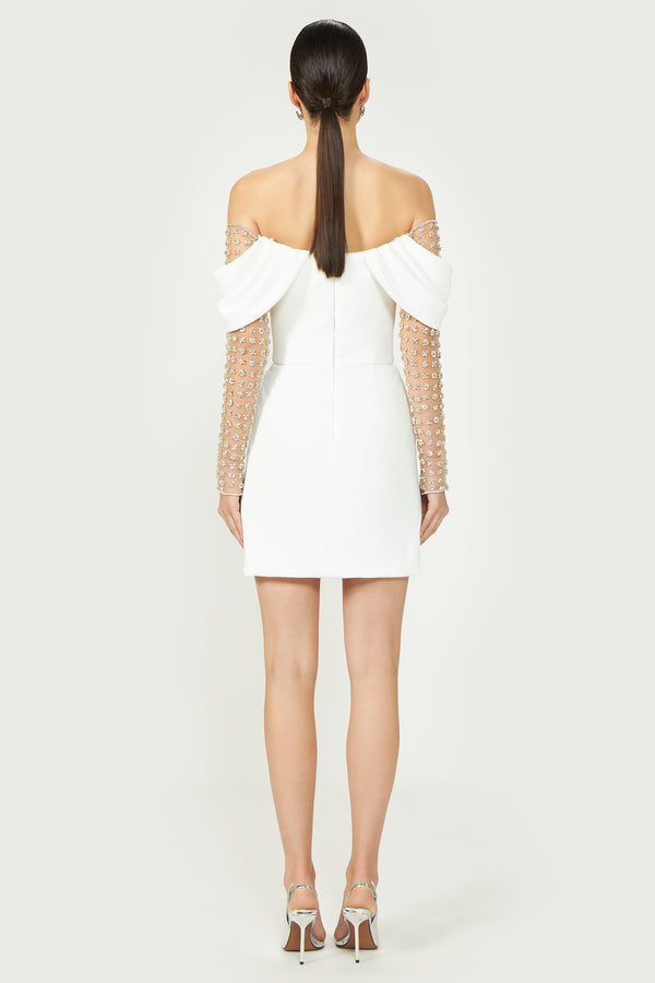 Costarellos Nandi Draped Crepe Mini Dress