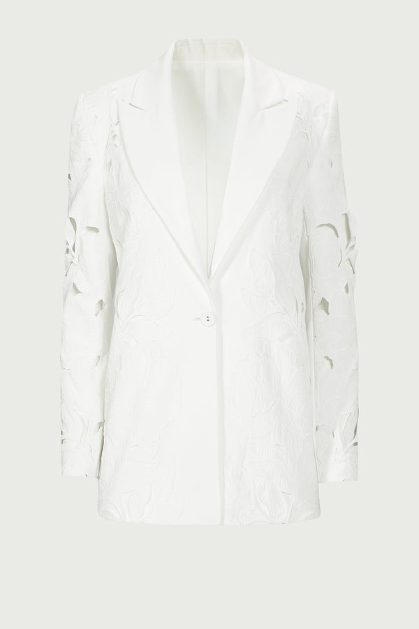 Costarellos Neff Floral-Cut Lace Blazer