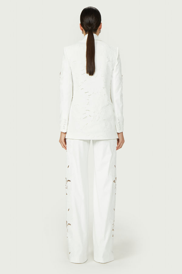 Costarellos Neff Floral-Cut Lace Blazer