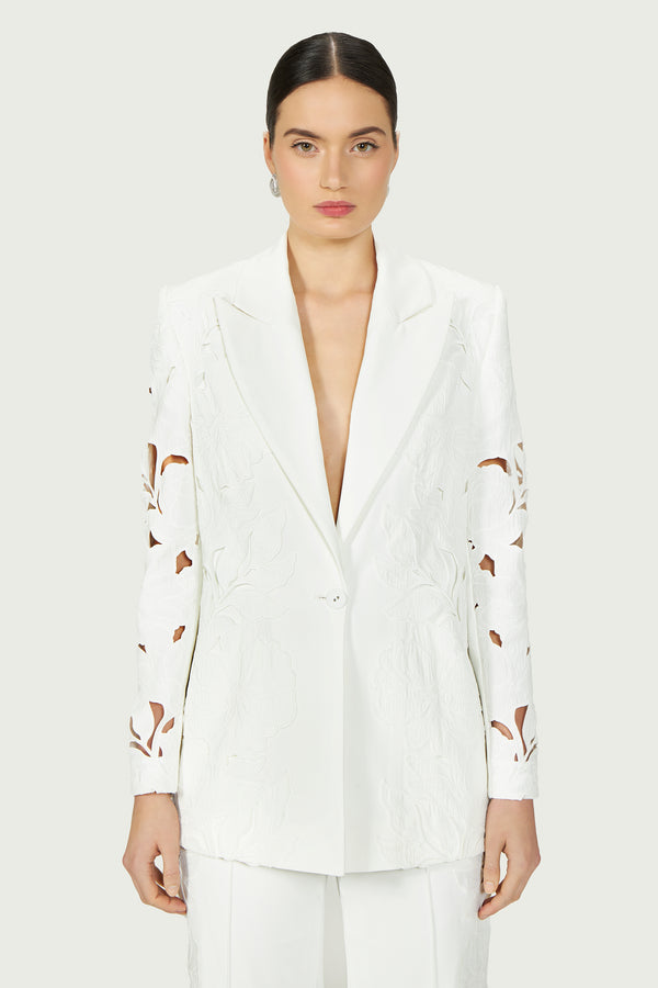 costarellos Neff Floral-Cut Lace Blazer