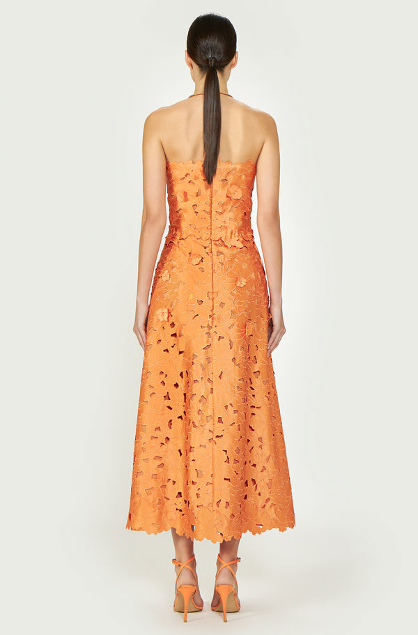 Costarellos Norina Satin Lace Dress