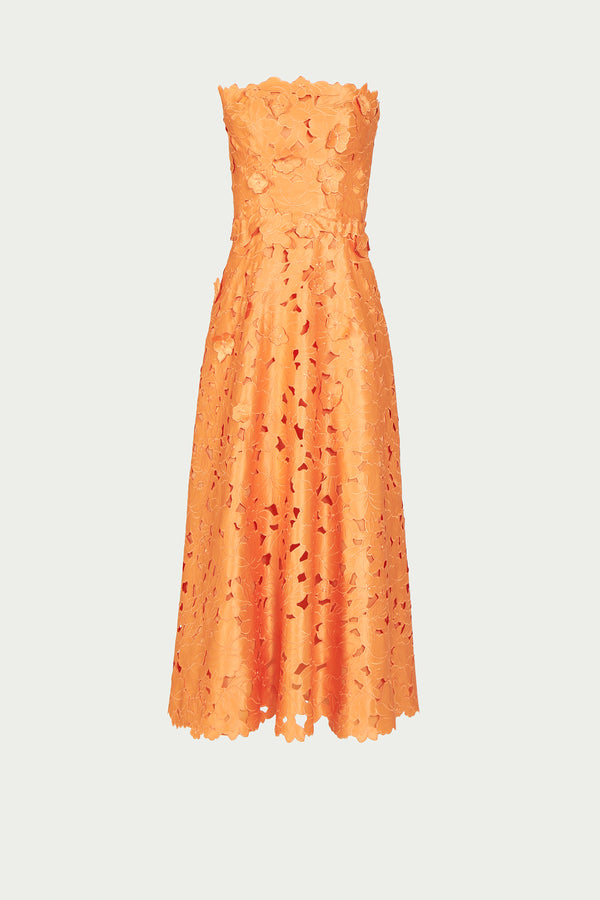 Costarellos Norina Satin Lace Dress