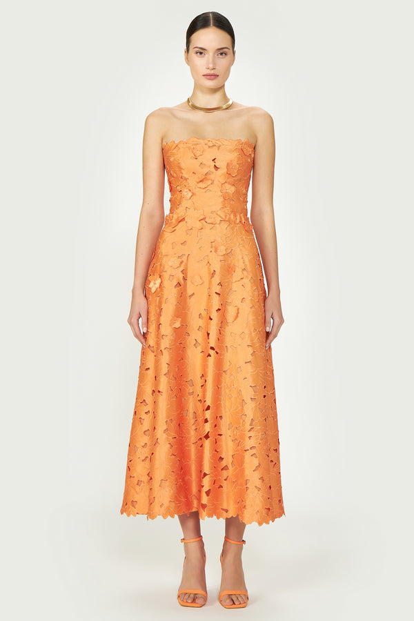 costarellos Norina Satin Lace Dress