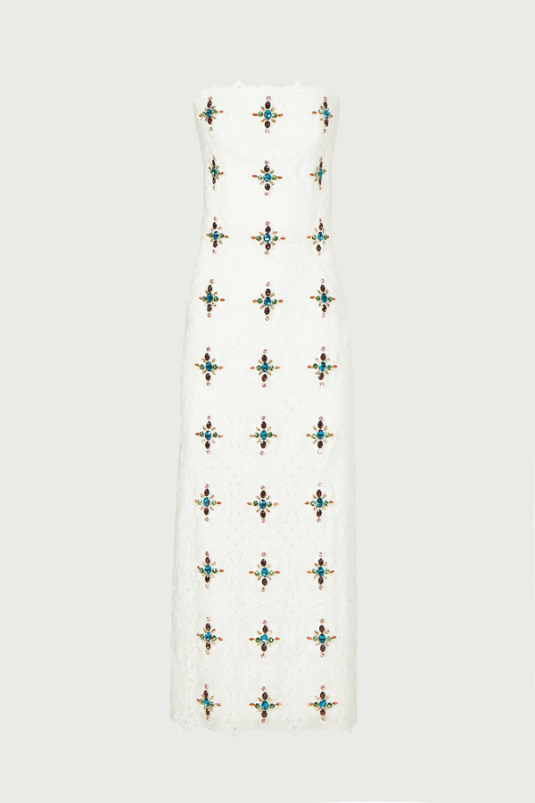 Costarellos Renata Embroidered Lace Dress