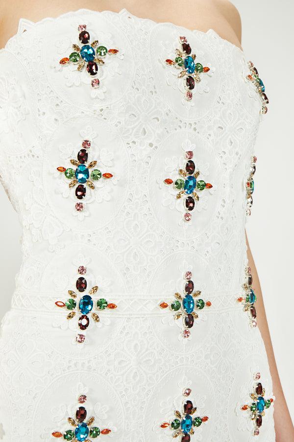 Costarellos Renata Embroidered Lace Dress