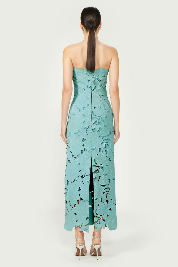 Costarellos Rivva Floral-Cut Lace Dress