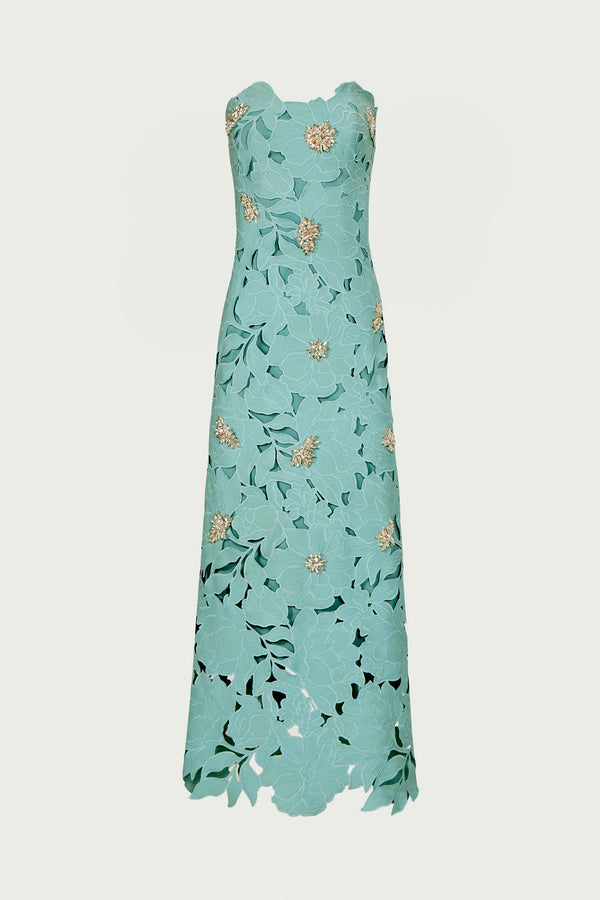 Costarellos Rivva Floral-Cut Lace Dress