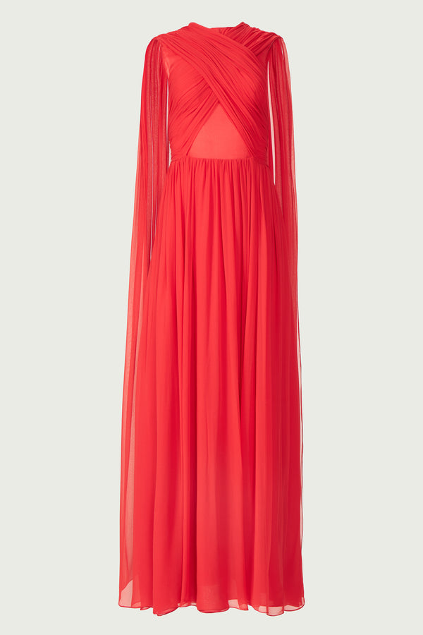 Costarellos Seva Silk Georgette Gown