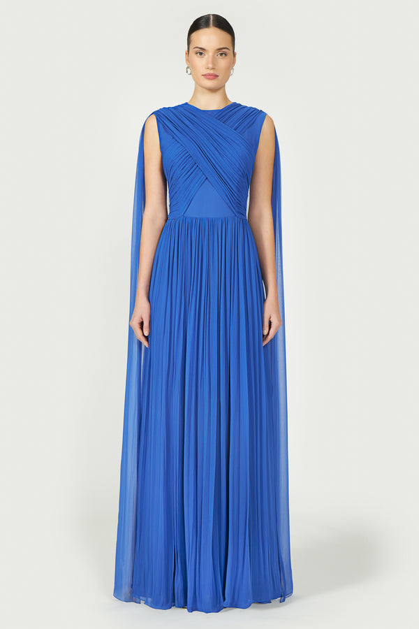 costarellos Seva Silk Georgette Gown