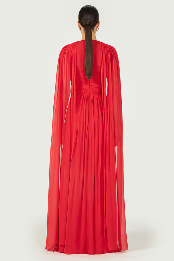 Costarellos Seva Silk Georgette Gown