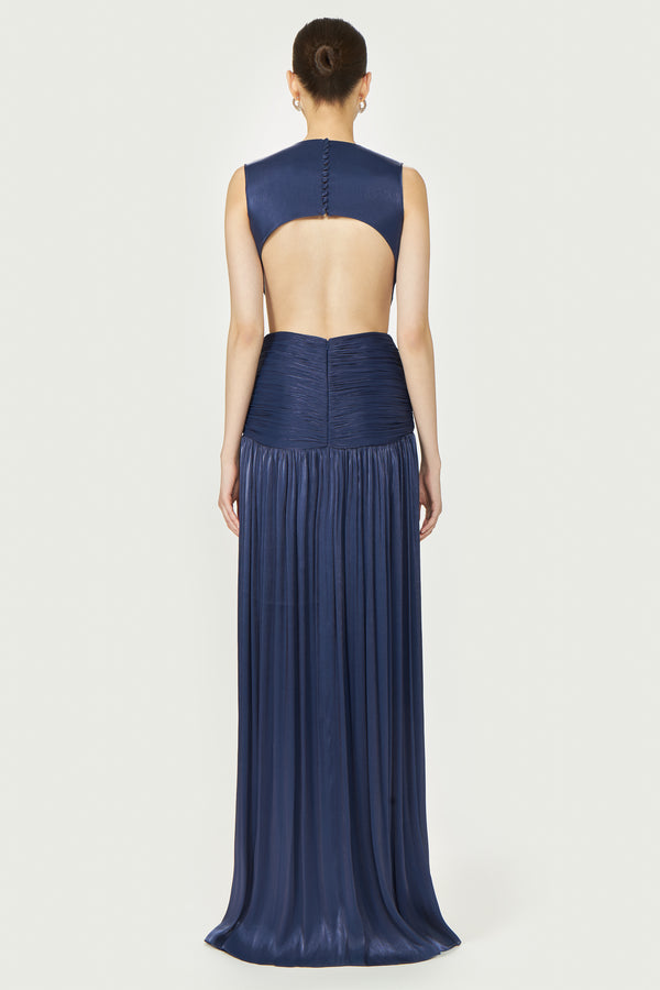 Costarellos Silla Lurex Georgette Gown