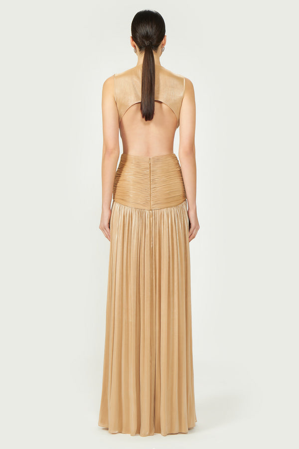 Costarellos Silla Lurex Georgette Gown