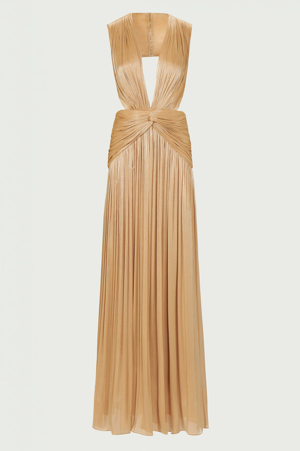 Costarellos Silla Lurex Georgette Gown