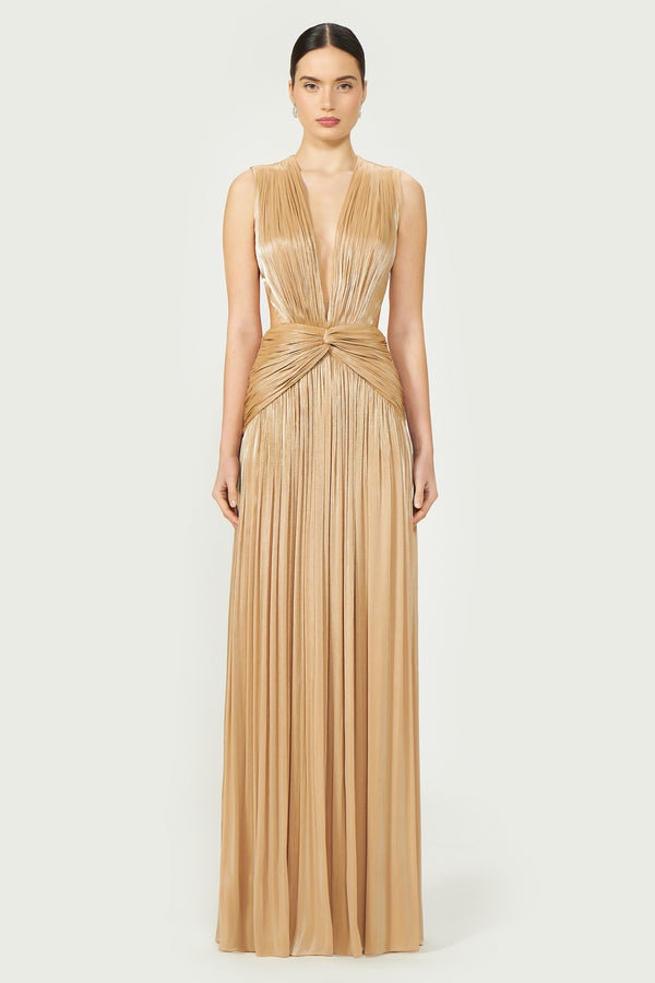 costarellos Silla Lurex Georgette Gown