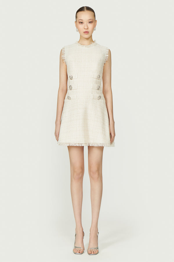 costarellos Villie Lurex Tweed Mini Dress