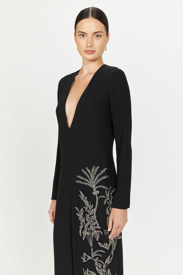Costarellos Vita Crepe Column Gown