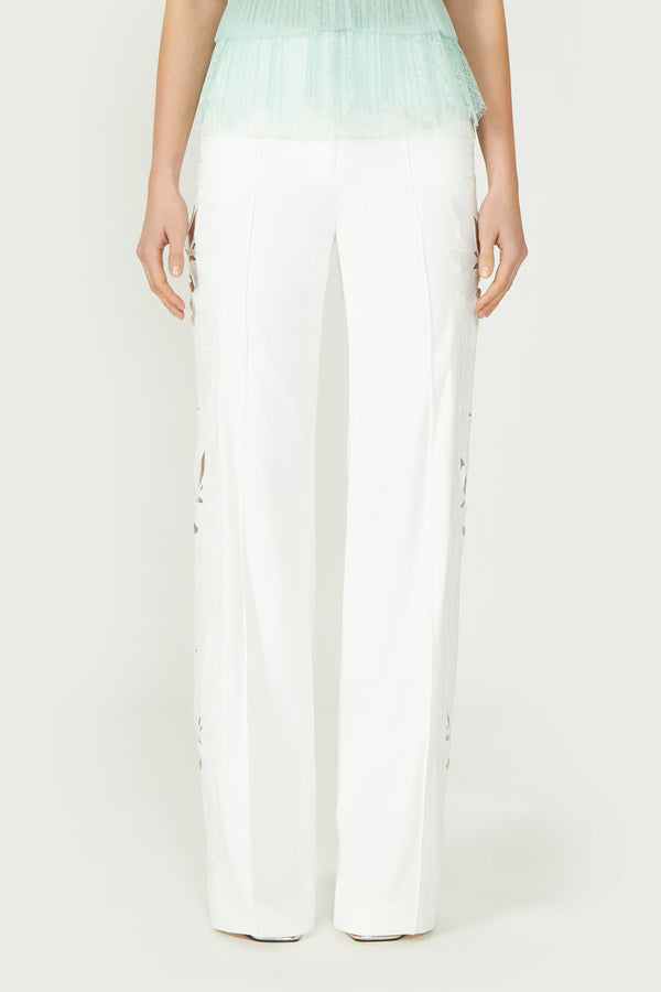 Costarellos Yana Floral-Cut Lace Trousers