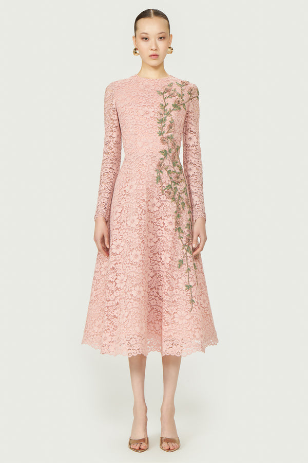 costarellos Marlena Cotton Corded Lace A-line Dress