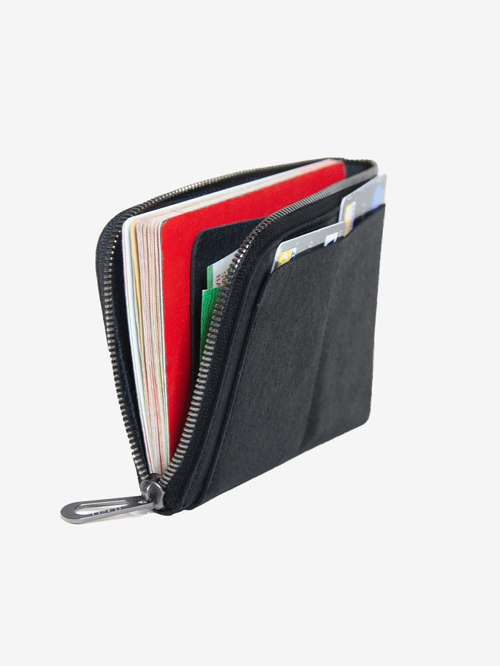 Côte & Ciel Zippered Wallet L Recycled Leather Black