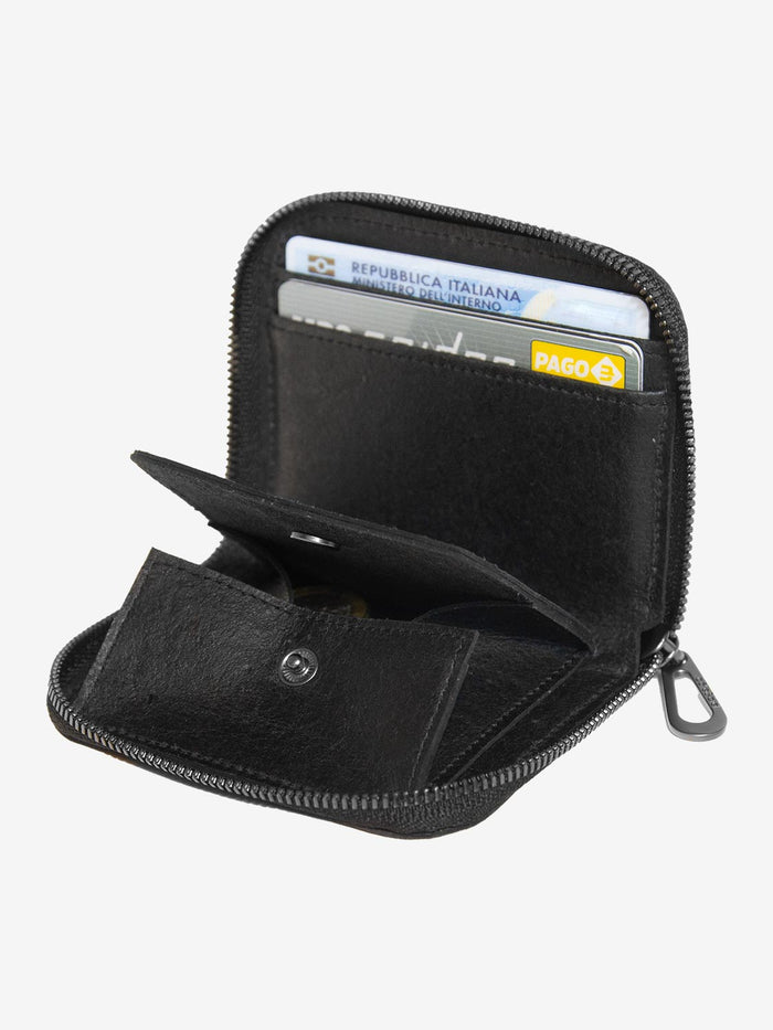 Côte & Ciel Zippered Wallet M Recycled Leather Black
