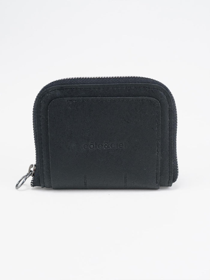 côte & ciel Zippered Wallet M Recycled Leather Black