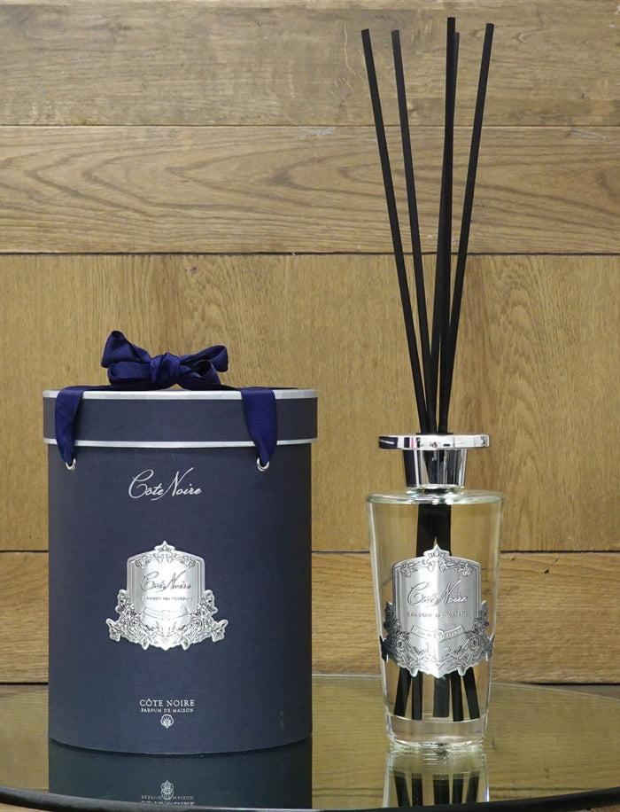 Côte Noire ** CLEARANCE ** Cote Noire Grand 500ml Diffuser Silver With Crystal Base - Charente Rose - LDS054
