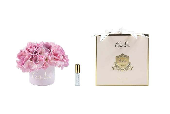 côte noire ** CLEARANCE ** Cote Noire Perfumed Natural Touch Mauve Hydrangeas in Pastel Pink Vase - CCNH03