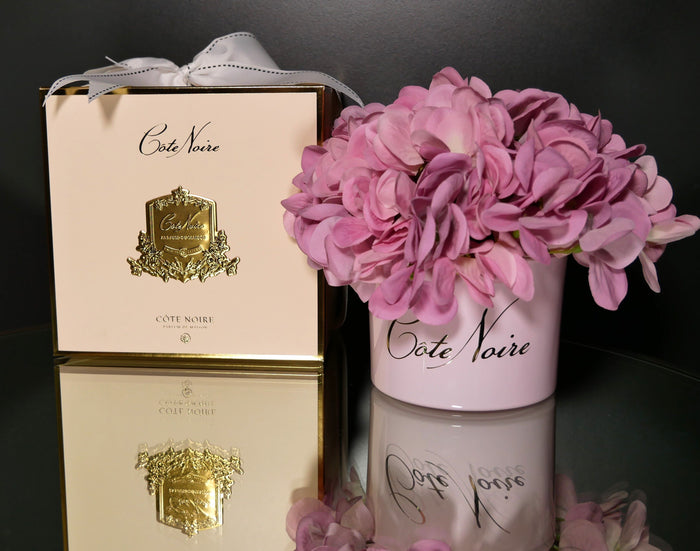 Côte Noire ** CLEARANCE ** Cote Noire Perfumed Natural Touch Mauve Hydrangeas In Pastel Pink Vase - CCNH03