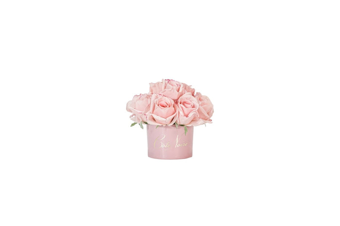 Côte Noire ** CLEARANCE ** Cote Noire Perfumed Natural Touch Rose Buds - Cherry Pink In Pastel Pink Vase - LS41