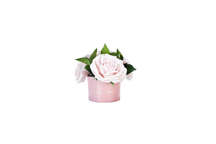 Côte Noire ** CLEARANCE ** Cote Noire Perfumed Natural Touch Tea Roses - French Pink In Pastel Pink Vase - LS43