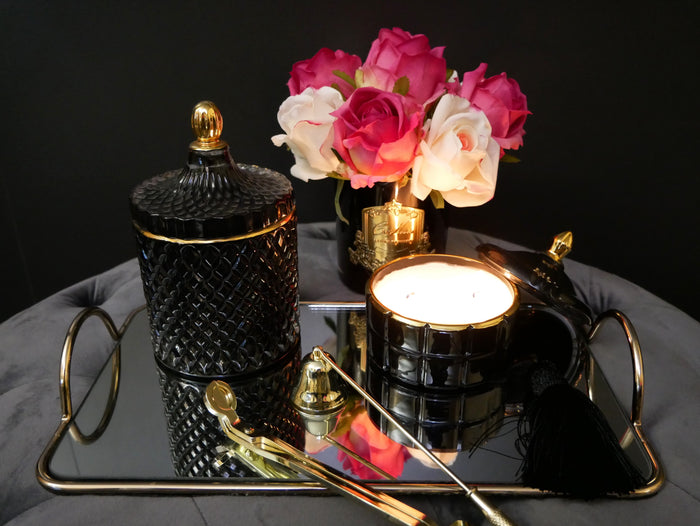 Côte Noire Cote Noire Art Deco Candle - Black & Gold - Queen Of The Night - GML45004