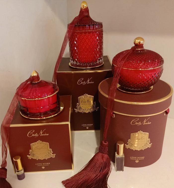 Côte Noire Cote Noire Art Deco Candle - Red & Gold - Rose Oud - GML45017