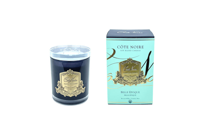 côte noire Cote Noire Candle - Dark Vessel with Gold Badge - Belle Epoque