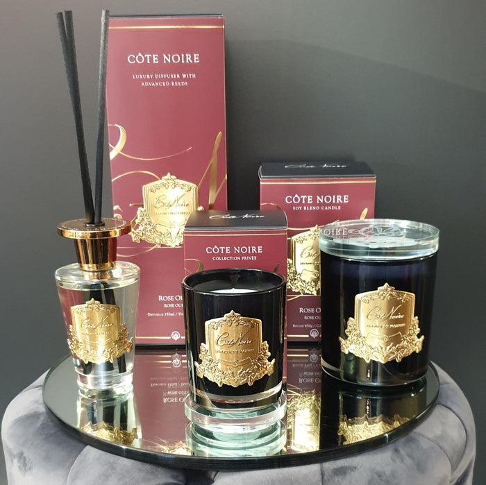 Côte Noire Cote Noire Candle - Dark Vessel With Gold Badge - Rose Oud