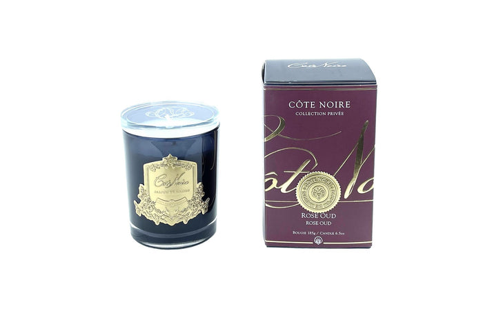 Côte Noire Cote Noire Candle - Dark Vessel With Gold Badge - Rose Oud