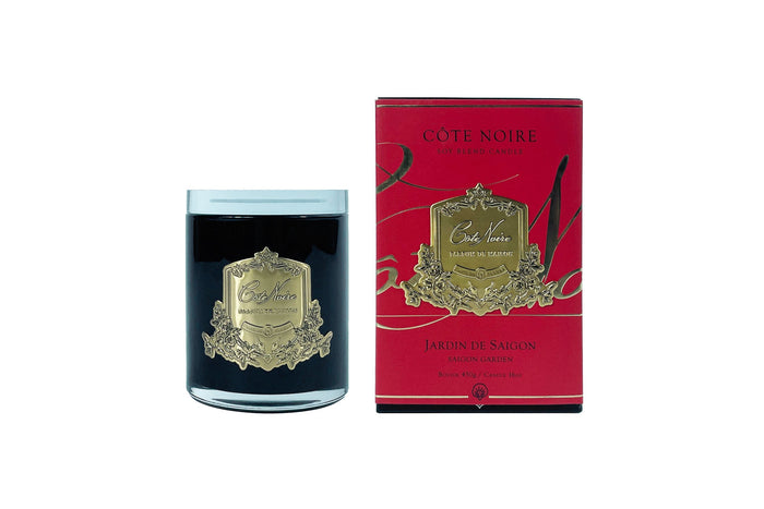 côte noire Cote Noire Candle - Dark Vessel with Gold Badge - Saigon Garden