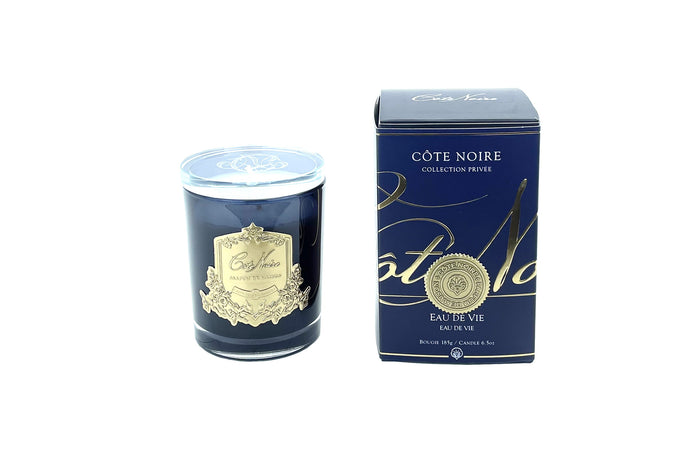 côte noire Cote Noire Candles - Dark Vessel with Gold Badge - Eau De Vie