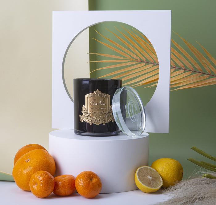 Côte Noire Cote Noire Candles - Dark Vessel With Gold Badge - Persian Lime & Tangerine