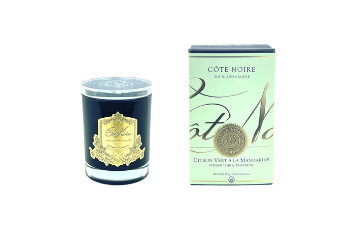 Côte Noire Cote Noire Candles - Dark Vessel With Gold Badge - Persian Lime & Tangerine
