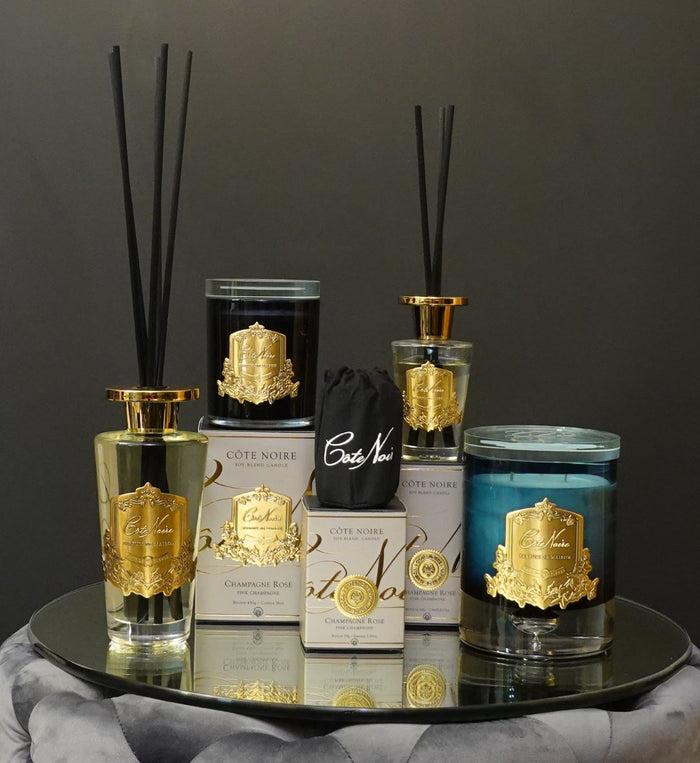 Côte Noire Cote Noire Candles - Dark Vessel With Gold Badge - Pink Champagne