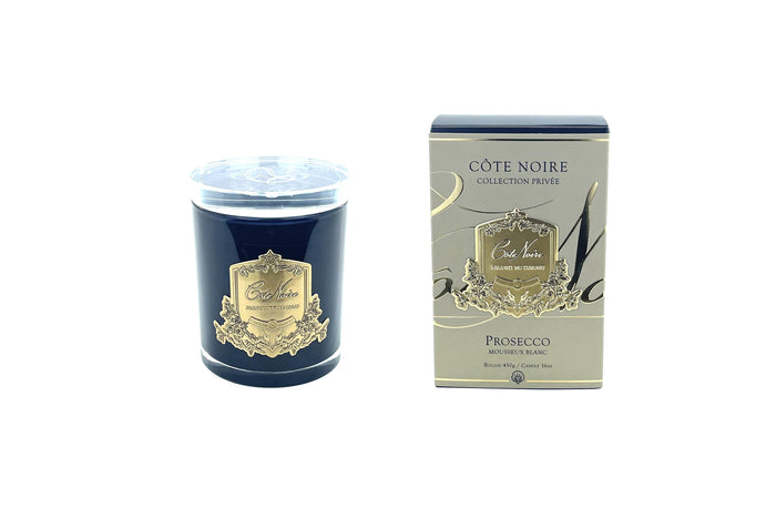 côte noire Cote Noire Candles - Dark Vessel with Gold Badge - Prosecco