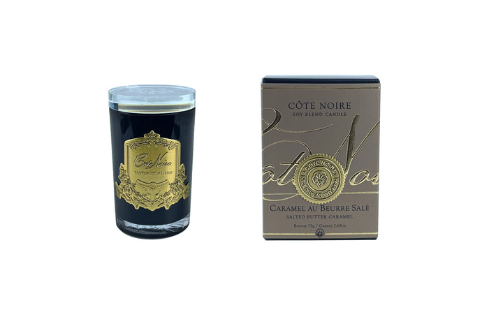 Côte Noire Cote Noire Candles - Dark Vessel With Gold Badge - Salted Butter Caramel
