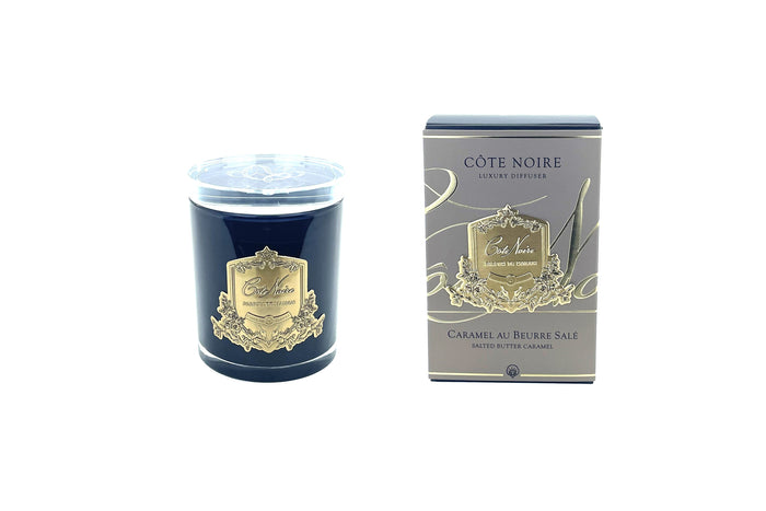 côte noire Cote Noire Candles - Dark Vessel with Gold Badge - Salted Butter Caramel