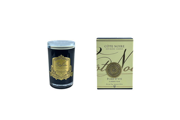 Côte Noire Cote Noire Candles - Dark Vessel With Gold Badge - Summer Pear
