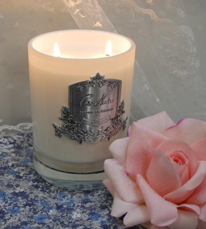 Côte Noire Cote Noire Candles - White Vessel With Silver Badge - Pink Champagne